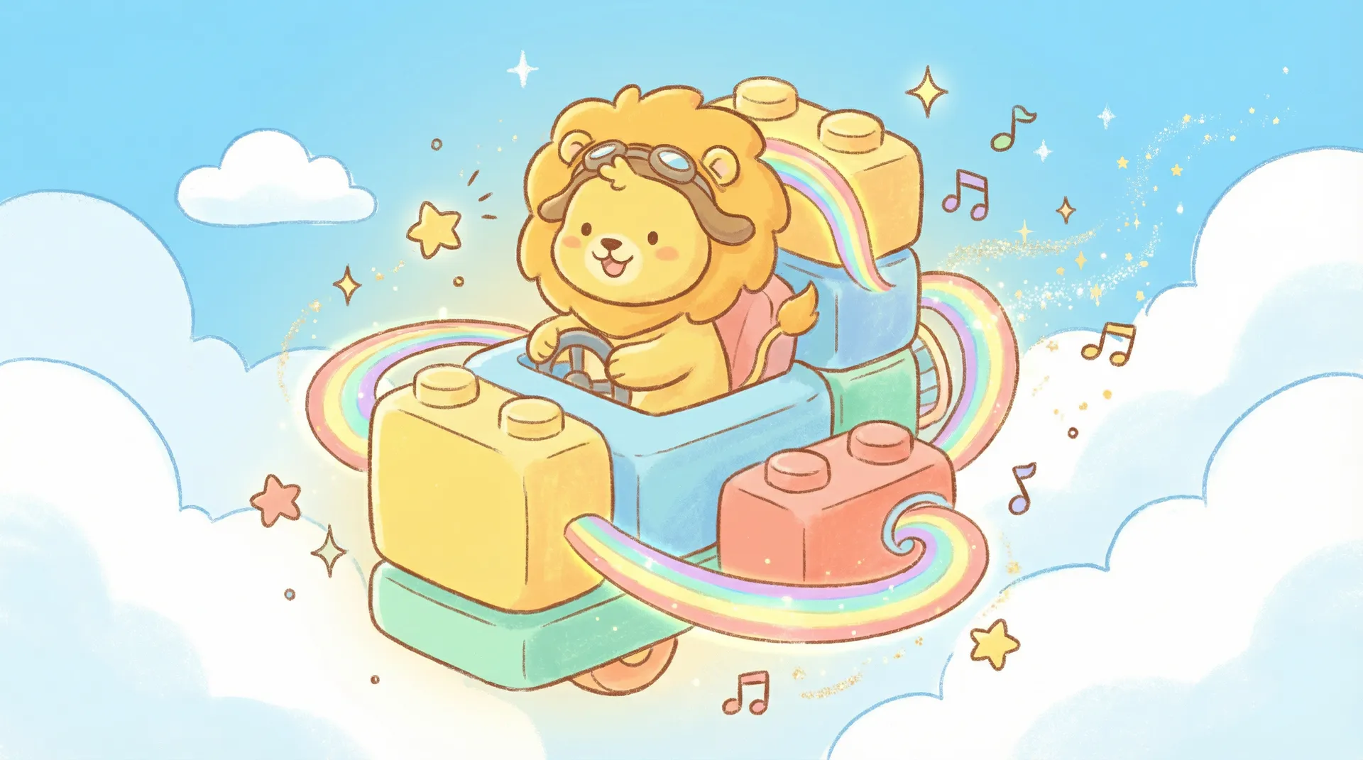 亲子时光机 - 无码动漫 欢迎页，小狮子驾驶时光机穿越云朵